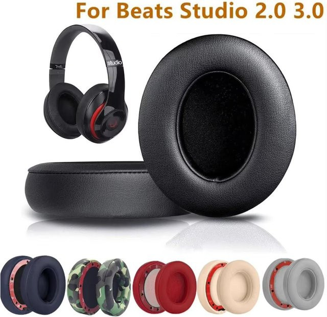Ersatz-Ohrpolster aus Proteinleder für Beats Studio 2.0 und Studio 3.0 Kopfhörer in Schwarz oder Grau - Bild 1