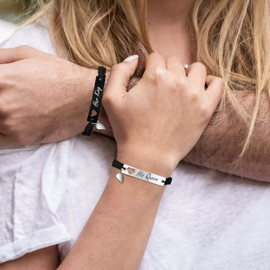 Myfresty Armbänder, geflochten, Herzform, Unisex - Bild 2