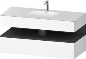 Duravit Einbauwaschtisch-Möbel-Set Qatego in Grau und Weiß, B/T/H: 120 x 55 x 60 cm - Bild 1