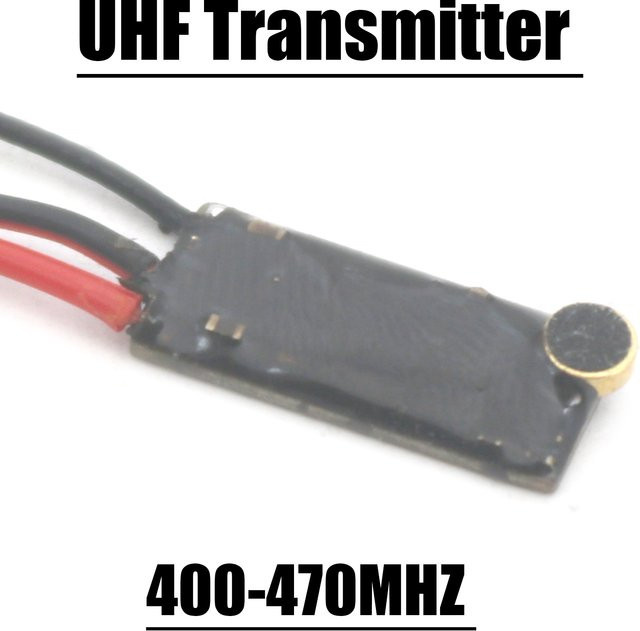 UHF-Audio-Sender 400-470MHz für drahtlose Mikrofone und Sprachübertragung in Schwarz - Bild 1