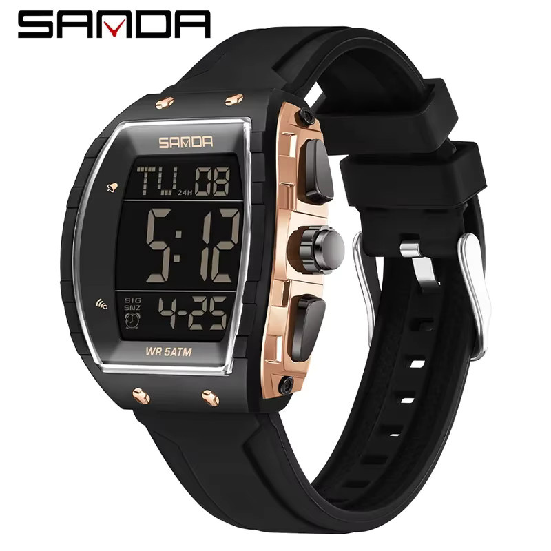SANDA Digitaluhr, Silikon, Weiß, Herren - Bild 3