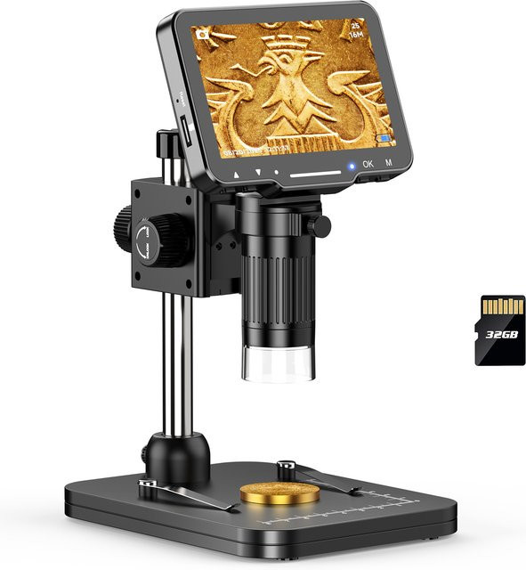 Hayve Mikroskop 1000x, LCD Digital, 8 LEDs, Black - Bild 1