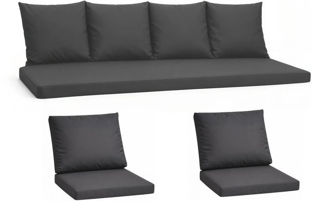 Setgarden Komfort Set Gartenloungekissen für Technorattan-Möbel in Anthrazit, bestehend aus Sofa- und Sesselkissen, Breite: 160 cm, Tiefe: 60 cm - Bild 1