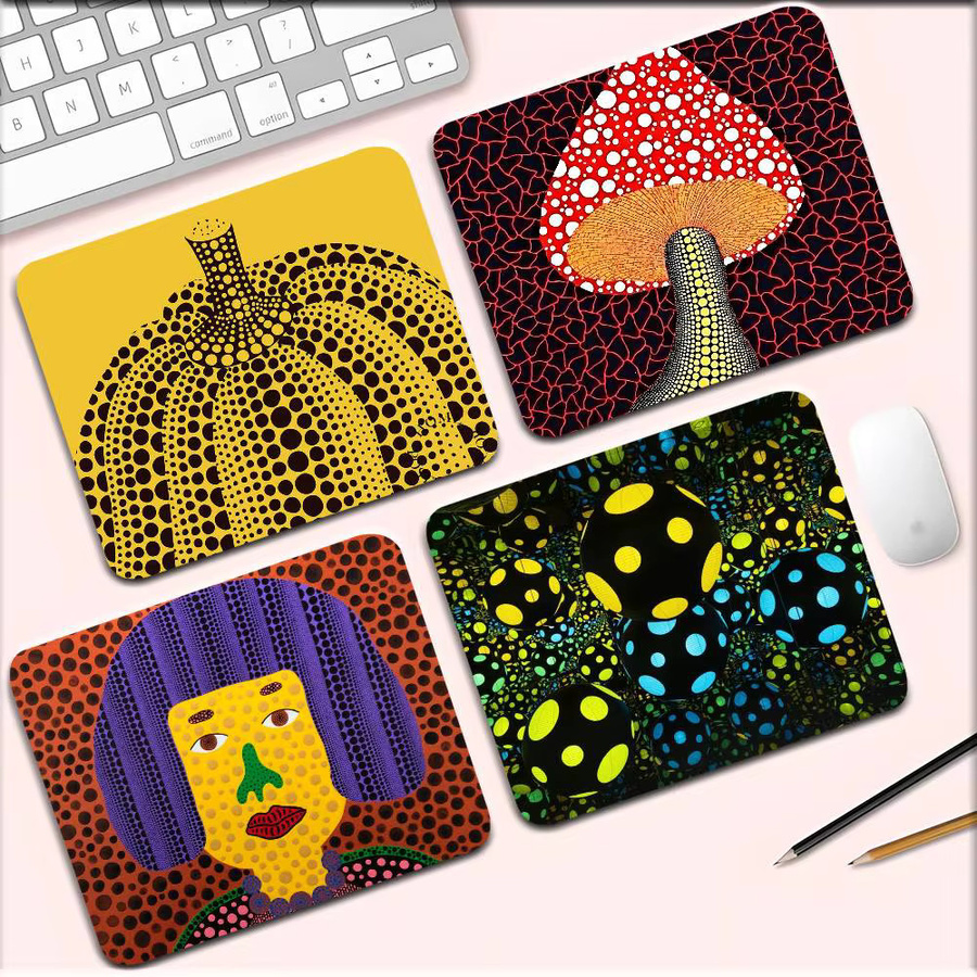 Mesuca Mauspad im Yayoi Kusama Stil, rutschfestes Schreibtischpad für Tastatur und Laptop - Bild 2
