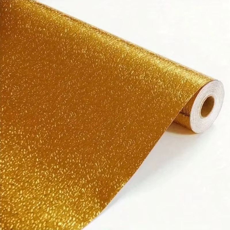 Selbstklebende 3D Wandaufkleber aus Aluminiumfolie, wasserdicht und ölbeständig für Küche und Schrank, Silber und Gold - Bild 5