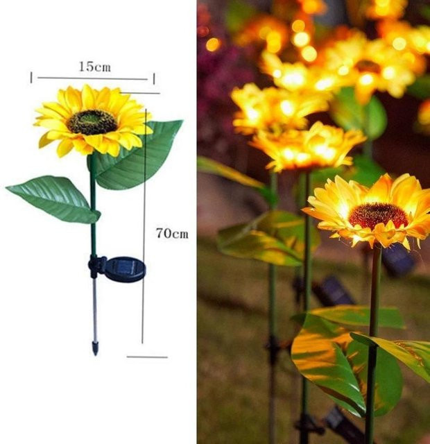 LIUXING Solar Sonnenblumenlicht LED Gartenlampe wasserdicht IP65 für Außenbereich und Landschaftsbau - Bild 1