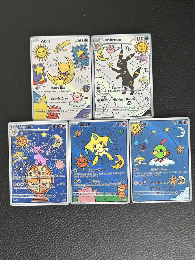 Keeppley Pokémon Abra Umbreon Espeon Jirachi Holo-Karten, 5-teiliges Set - Bild 2