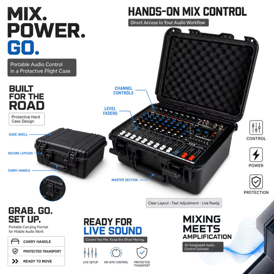 NXG All-in-One Mischverstärker in Schwarz mit 450W*2, USB-Player, 7-Band-EQ und 99 DSP-Reverb-Effekten für Karaoke - Bild 5