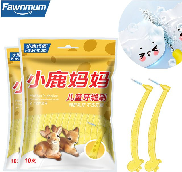 FAWN MUM Interdentalbürste für Kinder, 10 Stück, 0,6 mm, L-Form - Bild 1