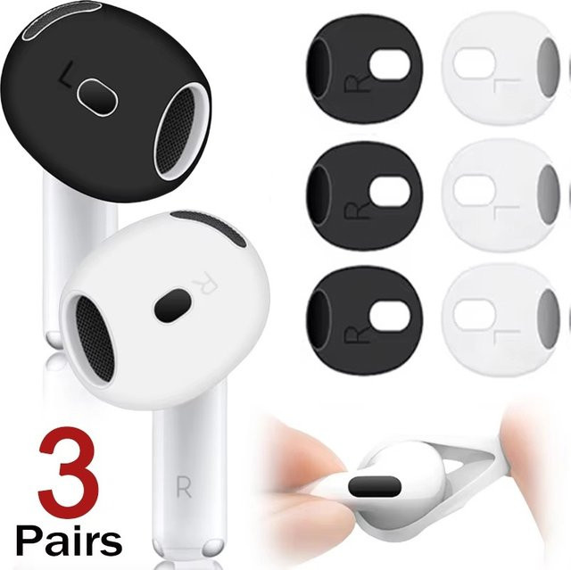 Anti-Rutsch-Ohrabdeckung aus Silikon als Schutzhülle für Apple AirPods 4 in Weiß - Bild 1