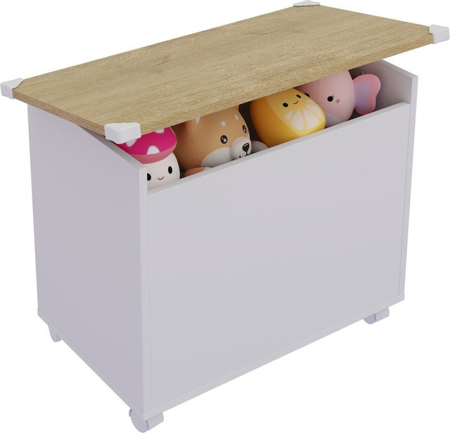 VCM Holztruhe Bosula M mit Rollen aus Holz, H x B x T: 54 x 68 x 39 cm - Bild 1