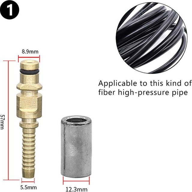 Schlauchstecker mit Hülse für Kärcher Hochdruckreiniger Rohrspitze Reparatur Adapter in Schwarz und Gold aus Metall - Bild 1