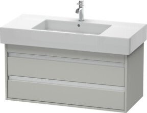 Duravit Waschtischunterschrank Ketho in Betongrau, wandhängend mit 2 Schubladen, B: 100 cm, T: 45,5 cm, H: 48 cm - Bild 1