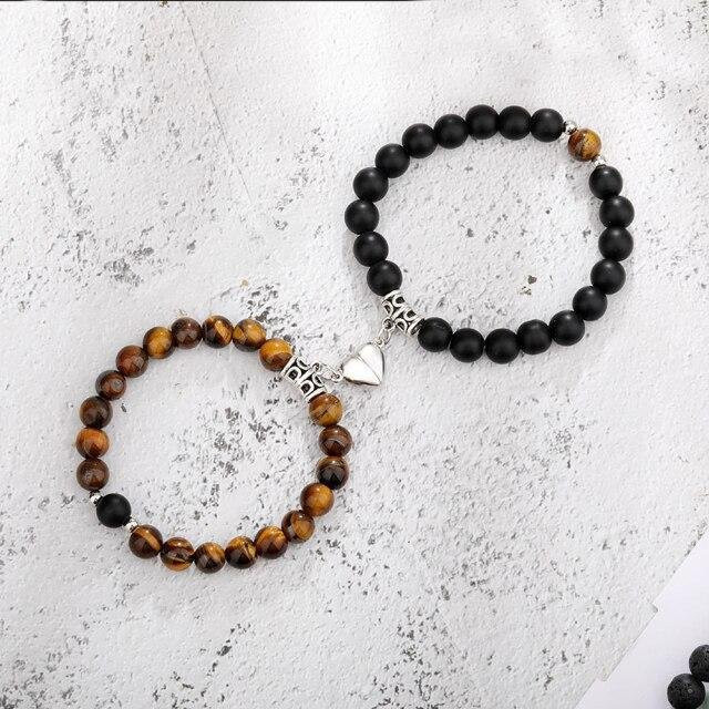 Allbestart Armbänder Naturstein Perlen, Herzförmig, Weiß, Unisex - Bild 1