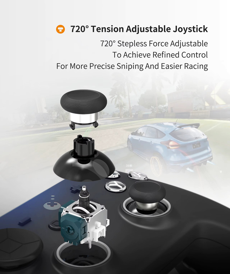 GuliKit TT MAX Wireless Game Controller in Blau mit verstellbaren TMR-Joysticks und Anti-Drift-Technologie für Nintendo Switch, PC, Android und iOS - Bild 2