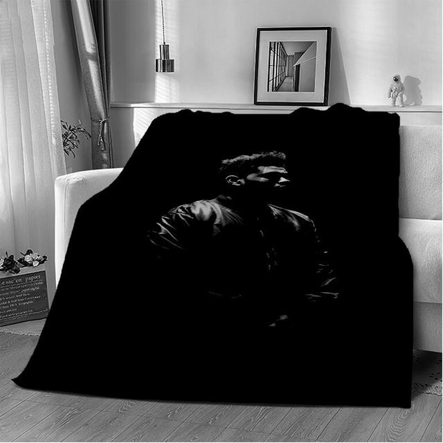 Magic Zhu 3D The Weeknd X.O R&B Sänger Decke, weiche Überwurfdecke aus Polyester, Schwarz, B/H: 75 x 90 cm - Bild 1