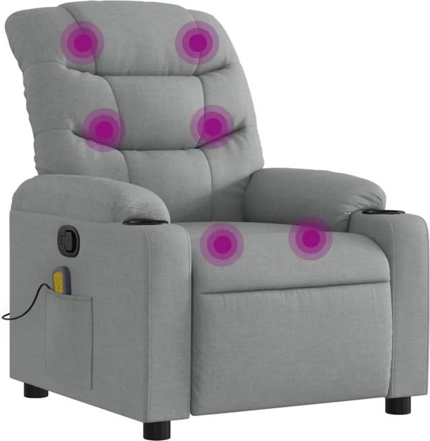 vidaXL Massagesessel Modell 11 in Hellgrau aus Stoff mit Armlehnen - Bild 1