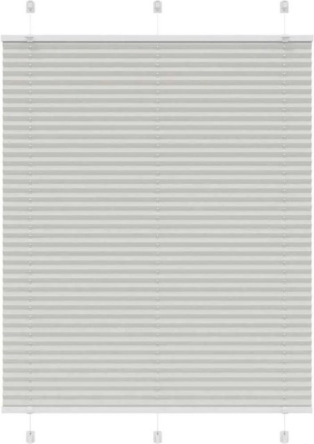 vidaXL Plissee Hellgrau aus Polyester, semi-transparent, B: 105 cm, H: 150 cm - Bild 1