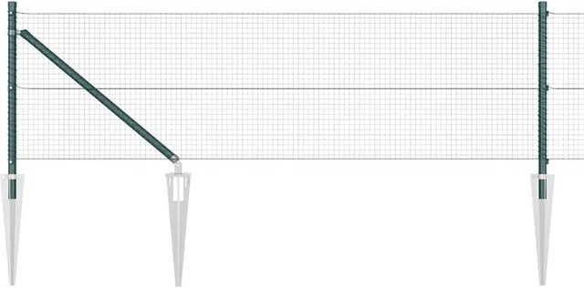 vidaXL Zaunpfosten aus Stahl und PVC in Grün, B/T/H: 1,9 x 1,9 x 80 cm - Bild 1