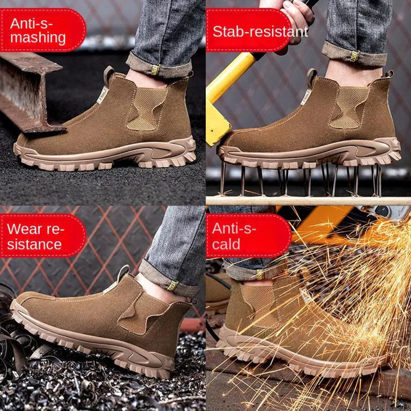 Avant-garde Arbeitsschutzschuhe für Herren, bruch- und durchtrittsichere Sicherheitsschuhe in Braun, Größe 46 - Bild 4