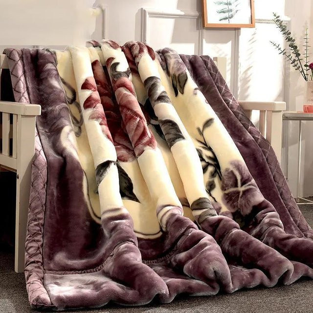 Wtempo Bedding Winterdecke aus Faser, verdickte Doppel-Raschel-Decke in Lila, B/B: 150 x 200 cm - Bild 1