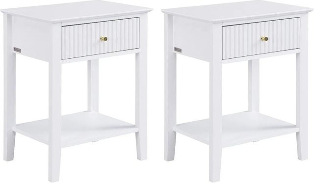 Nachttisch Niriva von Vente-unique in Weiß, modernes Design für dein Schlafzimmer, Breite: 48 cm - Bild 1