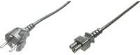 Digitus Strom Anschlusskabel Schwarz mit Schutzkontakt-Stecker und Kleeblatt-Buchse C5, Länge: 0,75 m - Bild 1