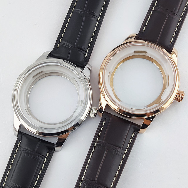 OUMASHI Uhrengehäuse, Silber, Leder, Herren, 40 mm - Bild 1
