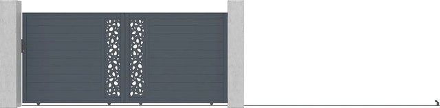 Vente-unique Schiebetor Gregor aus Aluminium in Anthrazitgrau, Breite: 390 cm - Bild 1