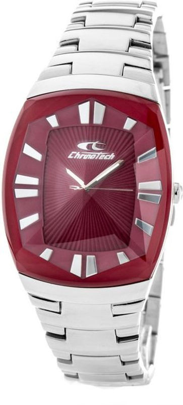 Chronotech Damenarmbanduhr CT7065L-27M mit Quarzwerk in Rot und Silber aus Metall - Bild 1