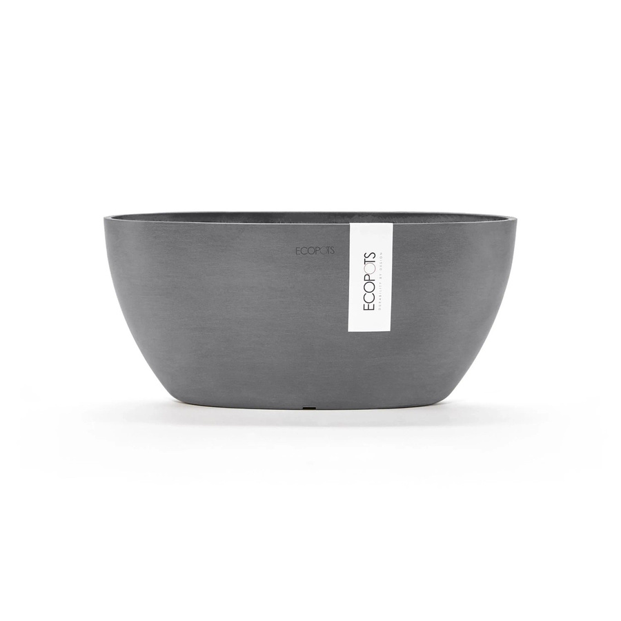 Ecopots Pflanzschale Sofia Oval in Grau, B: 30 cm, H: 13 cm, T: 13 cm - Bild 2