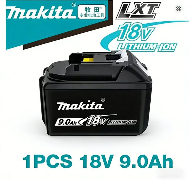 Makita Ersatz Lithium-Ionen-Akku 18V 9Ah in Schwarz für BL1840 BL1830B BL1850B BL1850 BL1860 BL1815 - Bild 1