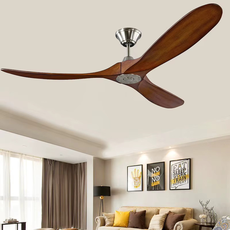 Übergroßer Holz-DC-Deckenventilator von Obervist in Braun mit Fernbedienung und Weitspannungsbereich 85-265V für den Heimgebrauch - Bild 1