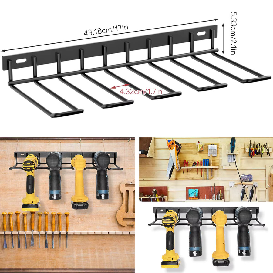 Toorise Power Tool Rack Wandhalterung für elektrische Bohrer und Werkzeuge in Schwarz - Bild 3