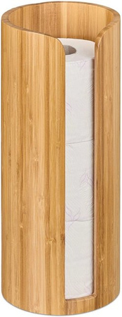Relaxdays Toilettenpapierhalter aus Bambus in Natur Braun, freistehend, B: 33,5 cm, T: 14,5 cm