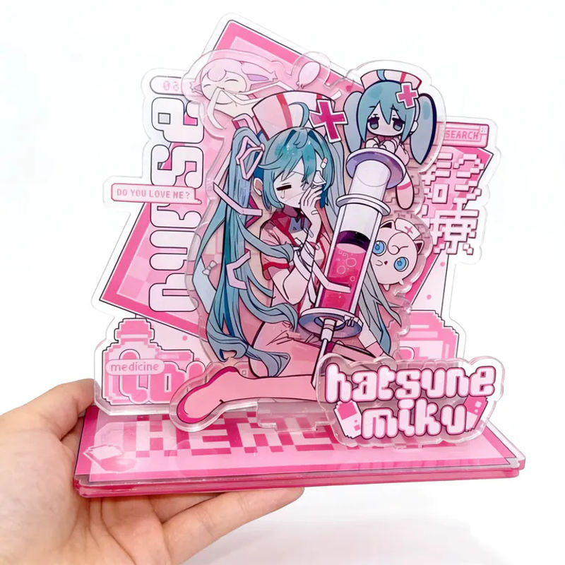 2 Stück Bandai Kawaii Miku Anime Acryl-Standfiguren aus Kunststoff, mehrfarbig - Bild 4