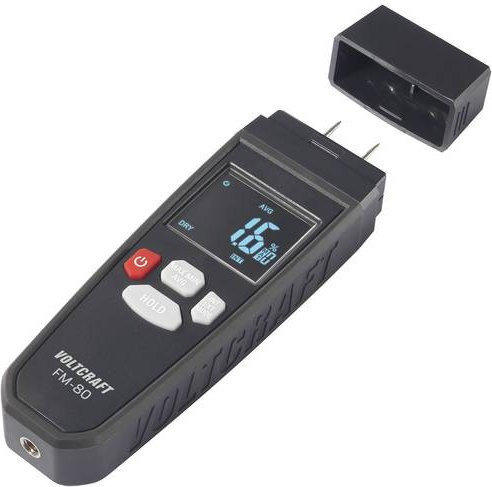 VOLTCRAFT FM-80 Materialfeuchtemessgerät in Schwarz mit Einstichfunktion für Holz und Induktivfunktion für weitere Materialien - Bild 1