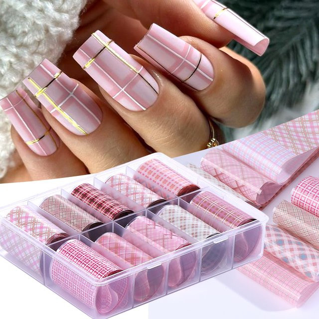 SWEET TREND Nageltransferfolien, rosa, Matt, 10 Rollen - Bild 1