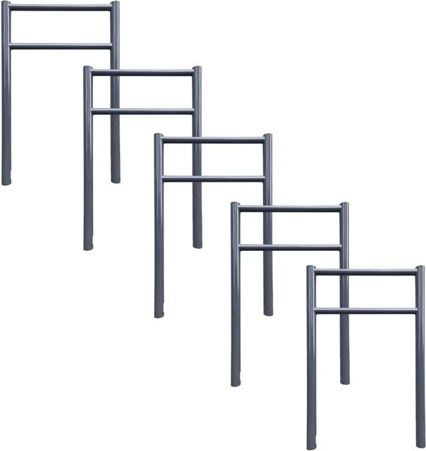 TRUTZHOLM 5er Set Fahrradanlehnbügel Typ H aus Stahl in Anthrazit, Höhe: 115 cm, Breite: 75 cm - Bild 1
