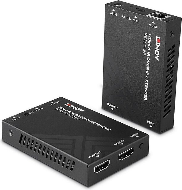 LINDY HDMI und IR über IP Extender Video Audio Infrarot Übertrager Schwarz bis zu 150 m - Bild 1