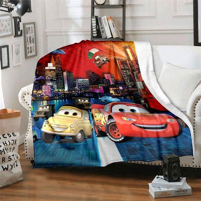 Yun Home Cartoon-Decke mit Familienporträt aus Flanell, Mehrfarbig, B: 75 cm, H: 90 cm - Bild 1