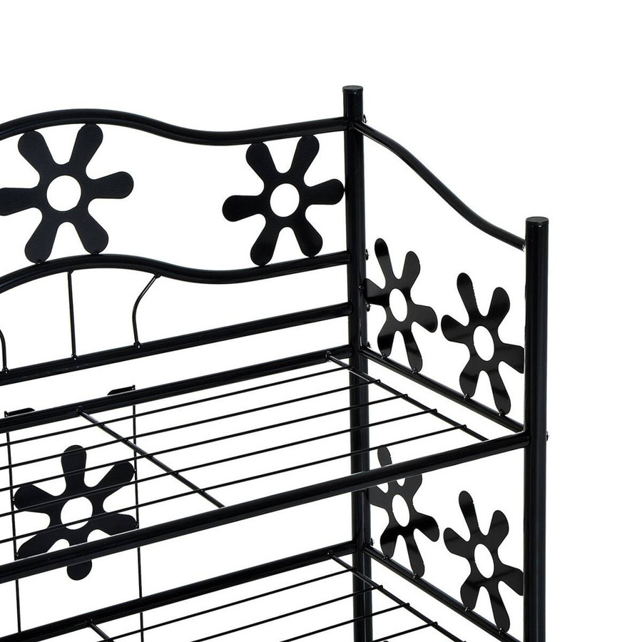 HOMCOM Standregal aus Metall in Schwarz, 4 Etagen, modern, Breite: 59,5 cm, Tiefe: 30 cm, Höhe: 92 cm - Bild 5