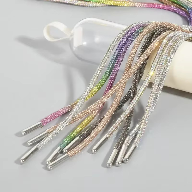 SMATLELF Schnürsenkel Regenbogen, Strass, Runde Schnürsenkel, Unisex - Bild 2
