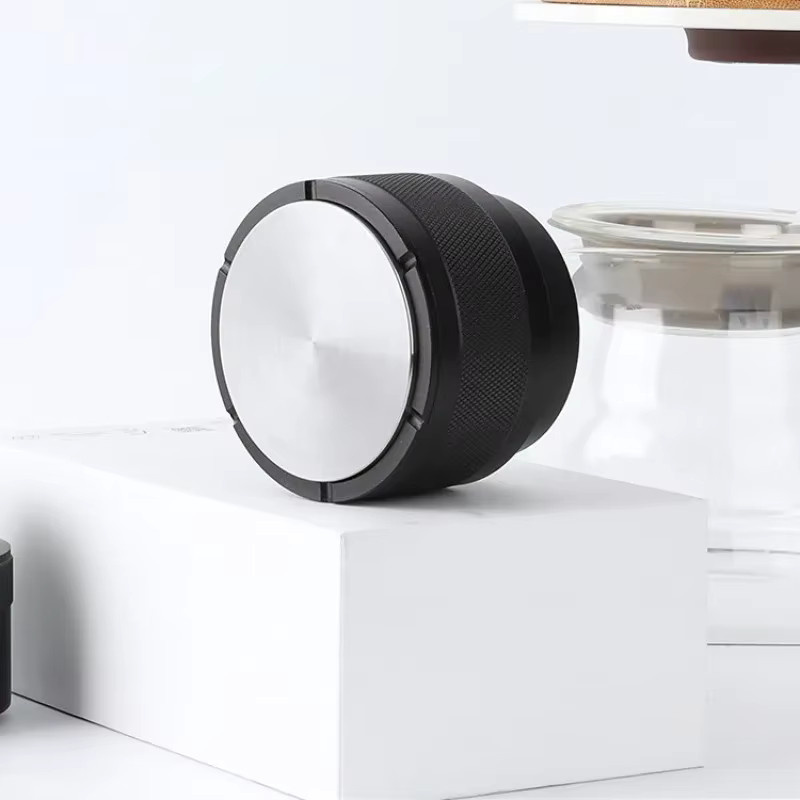 JUSTINLAU Edelstahl Federbelasteter Kaffee-Tamper mit Ausgeglichenem Flachboden für 51mm, 53mm und 58mm in Silber und Schwarz - Bild 4