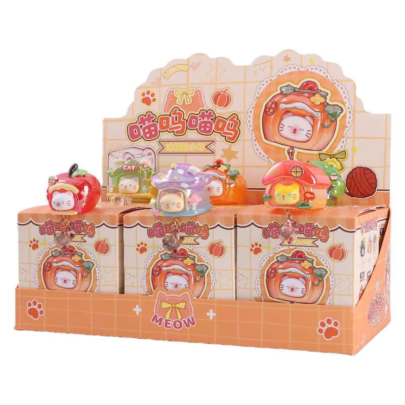 Bandai Kawaii Katzen-Kühlschrankmagnete Blind Box, Cartoon-Figur, mit LED-Licht - Bild 2