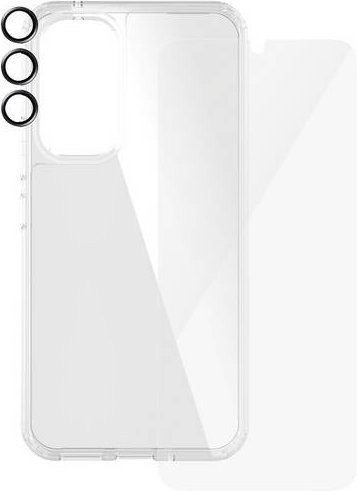 PanzerGlass 3-in-1 Ultra Wide Fit Bundle für Samsung Galaxy A55 5G mit Schutzglas, Hülle und Linsenschutz in Transparent - Bild 1