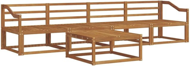vidaXL Outdoor-Sofagarnitur aus Akazie Massivholz in Braun, 5-teilig - Bild 1