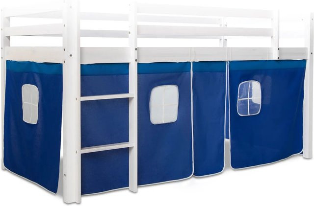 Homestyle4u Bettumrandung Blau für Kinderhochbett aus Baumwolle - Bild 1