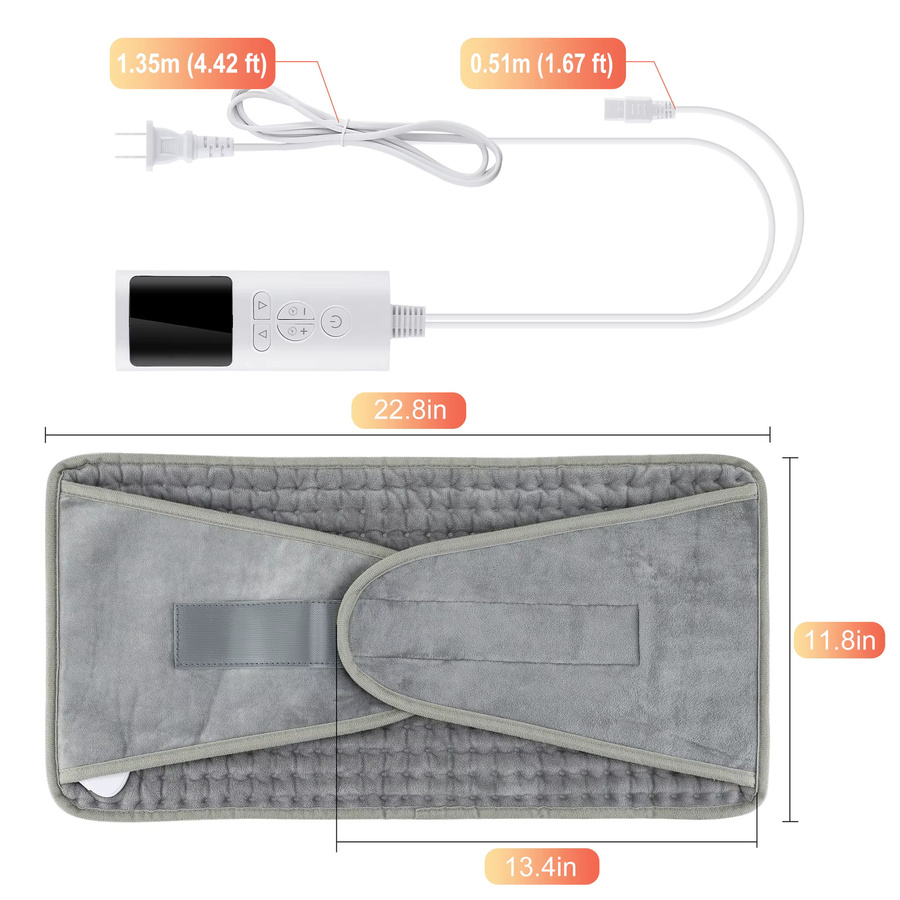 AFDEAL Elektrisches Heizkissen in Grau, Waschbare Wärmematte für Rücken und Taille - Bild 4