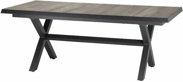 Siena Garden Sincro Ausziehtisch für Garten und Terrasse aus Aluminium und Keramik in Anthrazit und Natur-Grau, B/T: 260 x 100 cm (ausziehbar auf 200 x 100 cm) - Bild 1
